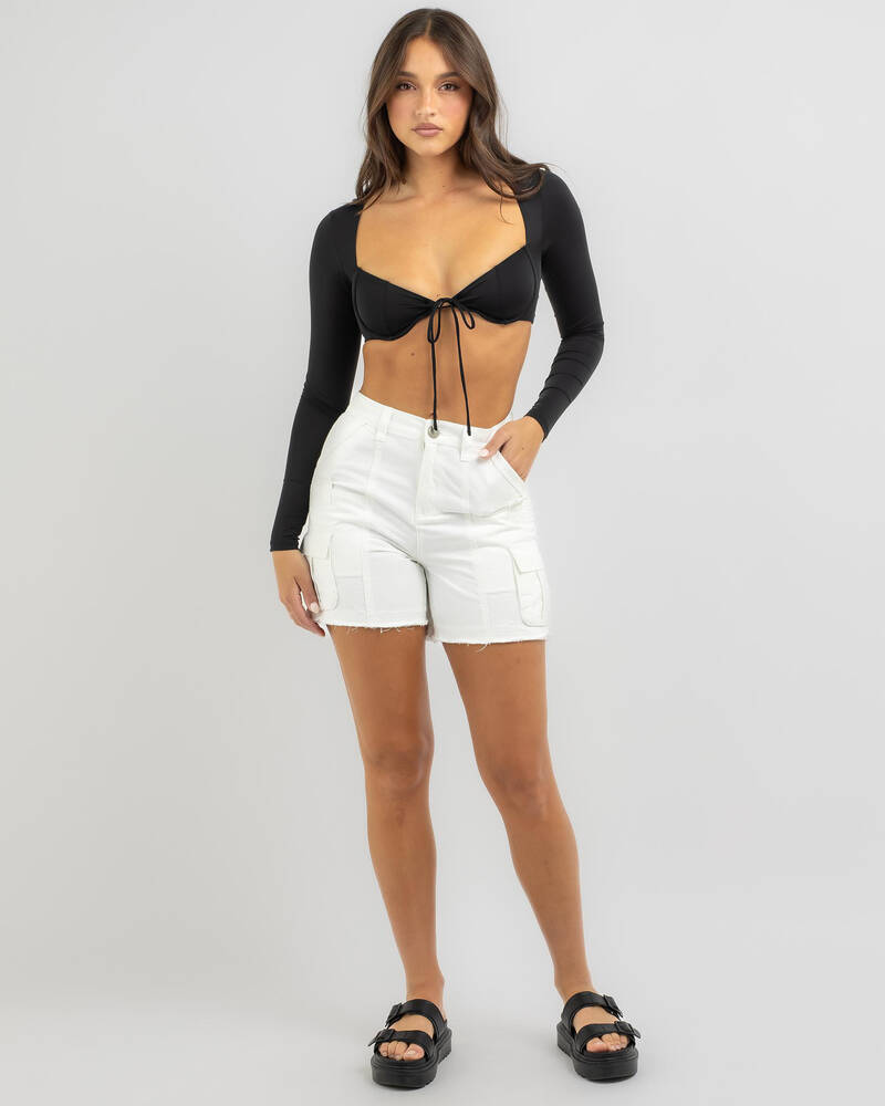 Ava And Ever Lola Ultra Crop Long Sleeve Top for Womens
