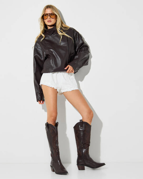 Du Soleil Leona Faux Leather Jacket for Womens