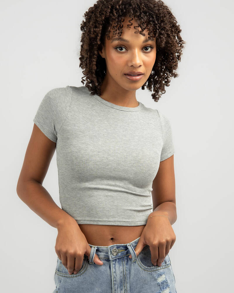 Mooloola Basic Fine Rib Tee for Womens