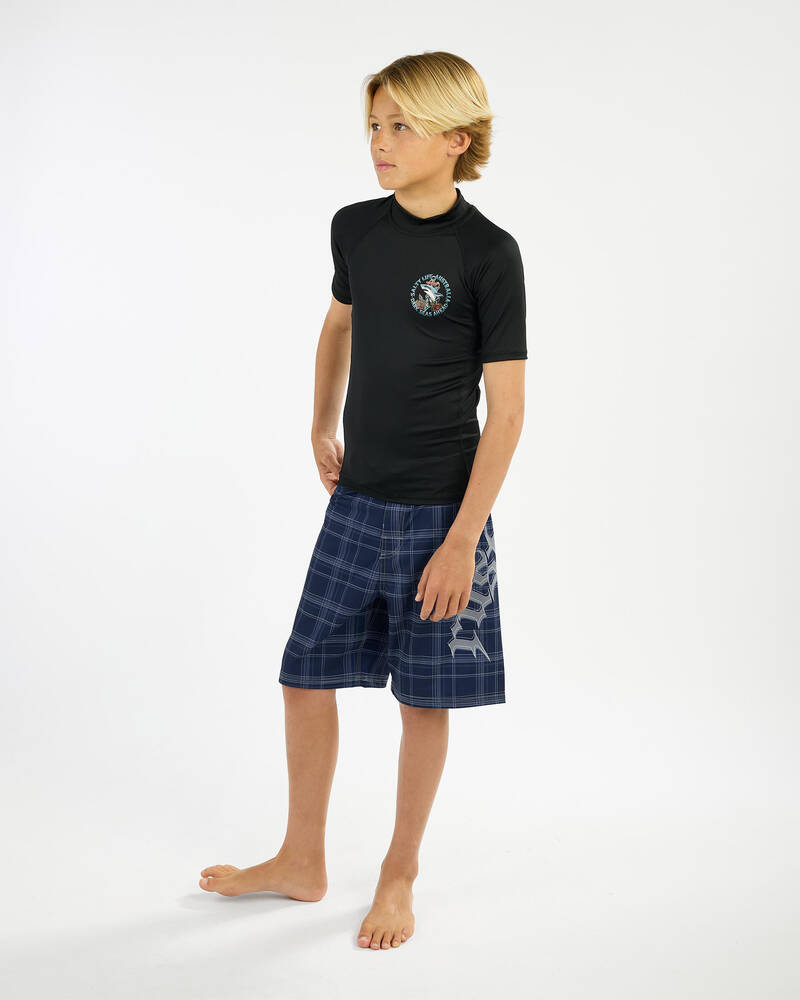 Salty Life Boys' Dark Seas Short Sleeve Rash Vest for Mens