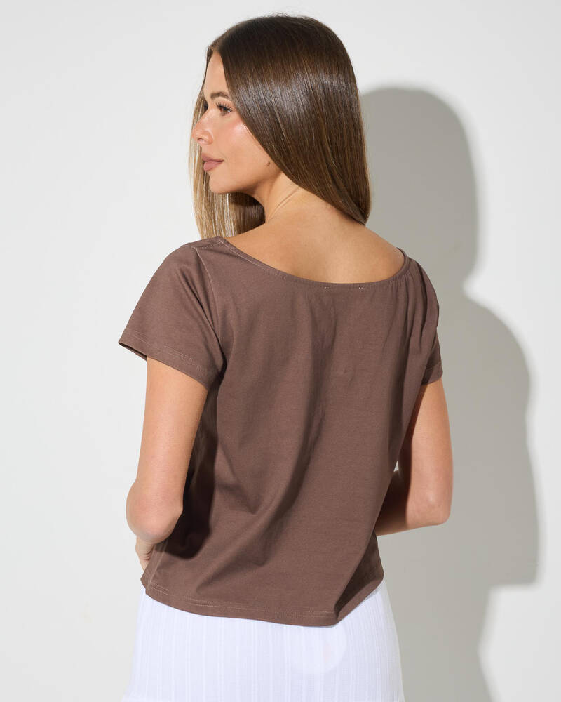 Mooloola Connie Off Shoulder Tee for Womens