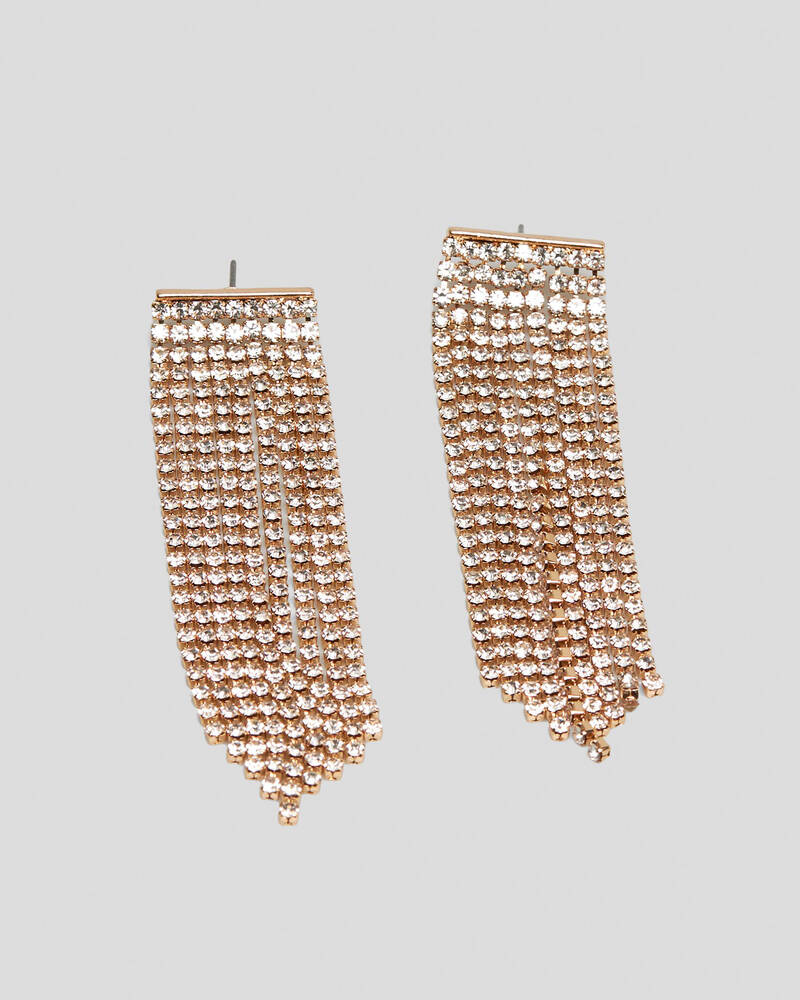 Karyn In LA Diamante Tassel Earrings for Womens
