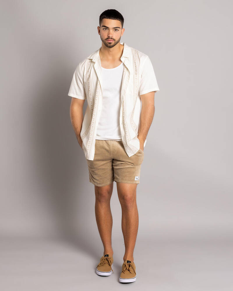 Skylark Texture Elastic Waist Shorts for Mens
