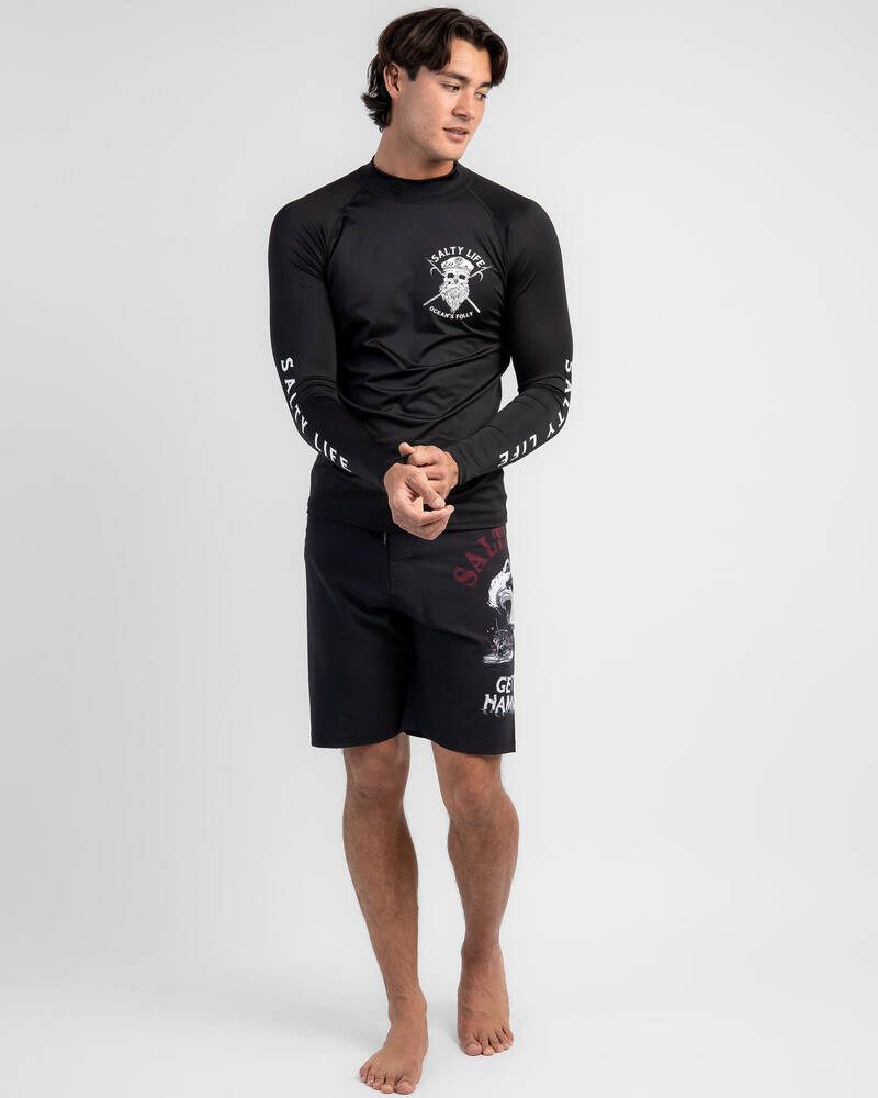 Salty Life Marauder Long Sleeve Rash Vest for Mens