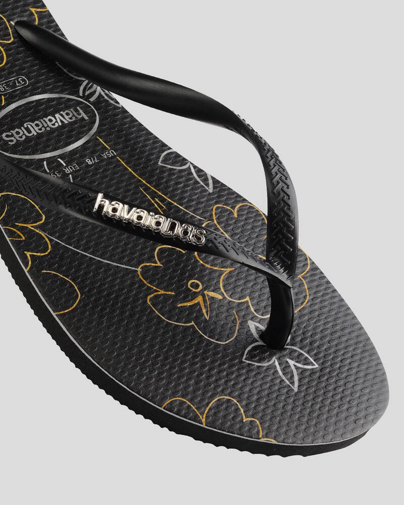 Havaianas Slim Metal Logo Thongs for Womens image number null