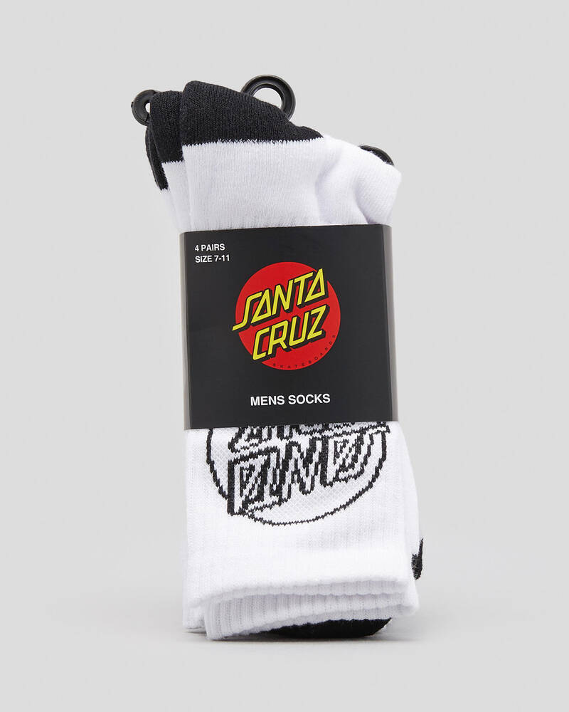 Santa Cruz Opus Dot Crew Socks 4 Pack for Mens