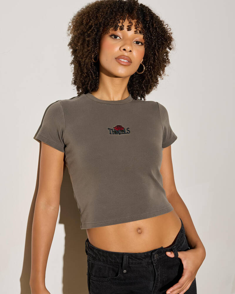 Thrills Bed of Roses Mini Tee for Womens