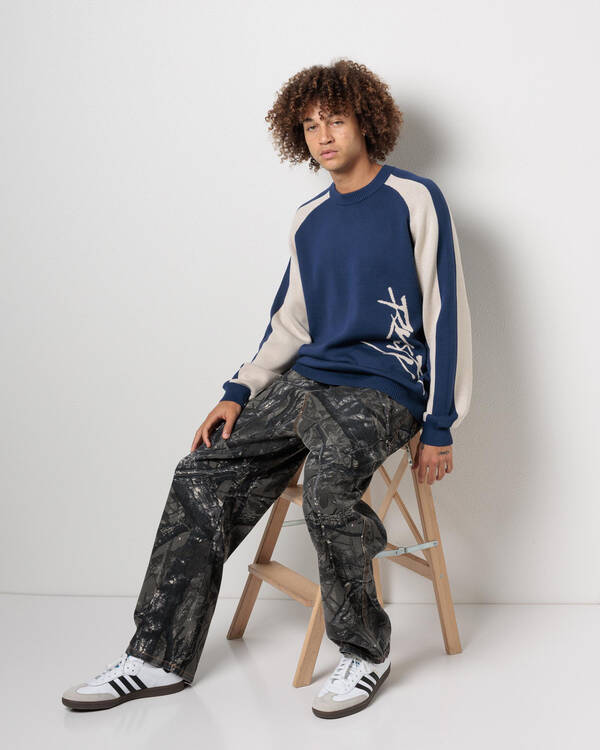 Rusty Roll Safe Crew Knit Jumper for Mens