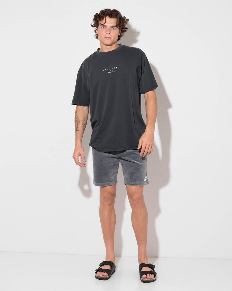 Skylark Shale Elastic Waist Shorts for Mens