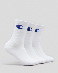 Champion Junior Boys' Medium Sport C Logo Crew Socks 3 Pack for Mens image number null