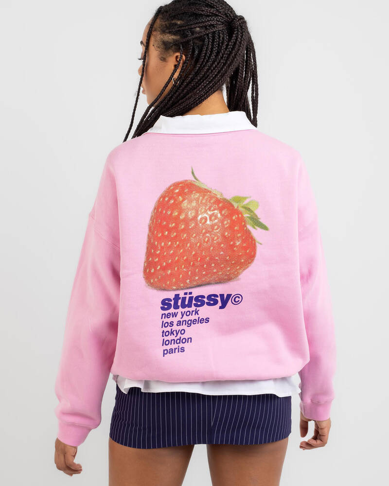 Stussy Strawberry Oversized Sweatshirt for Womens
