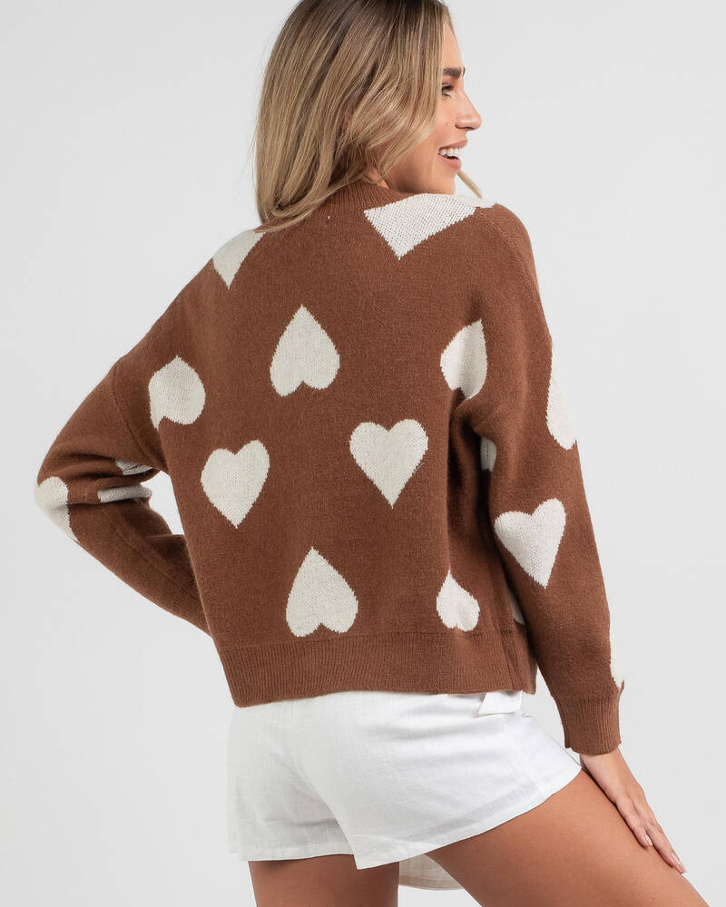 Into Fashions Spread The Love Knit Cardigan for Womens