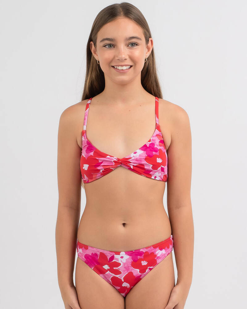 Topanga Girls' Pinky Twist Bralette Bikini Set for Womens image number null