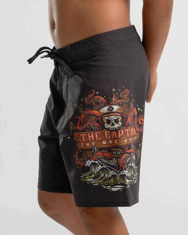 The Mad Hueys Boys' The Kraken Captain Board Shorts for Mens
