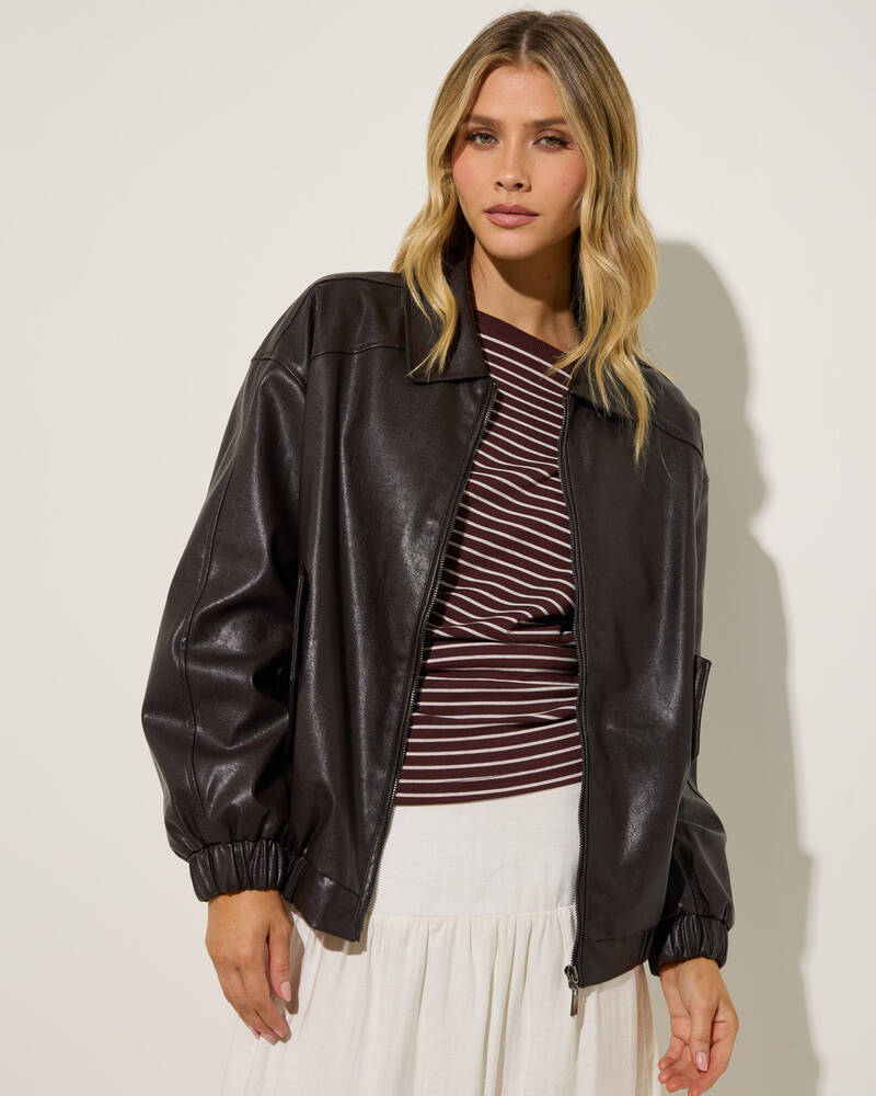 Mooloola Hudson Faux Leather Jacket for Womens