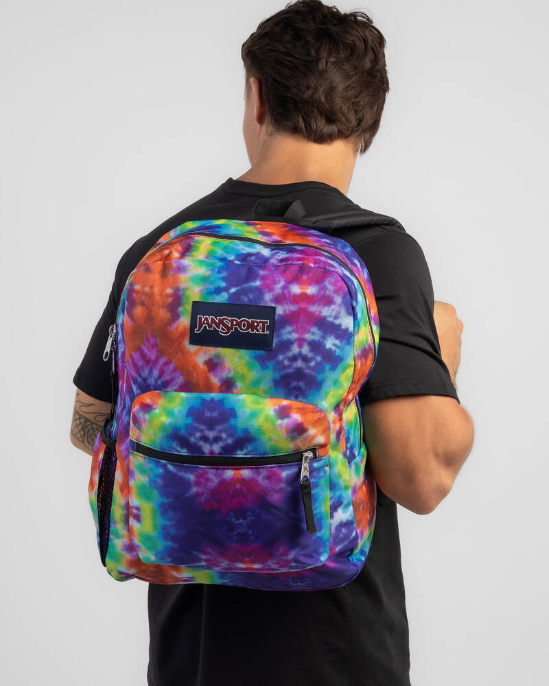 Shop JanSport Cross Town Backpack In Red/multi Hippie Days Fast