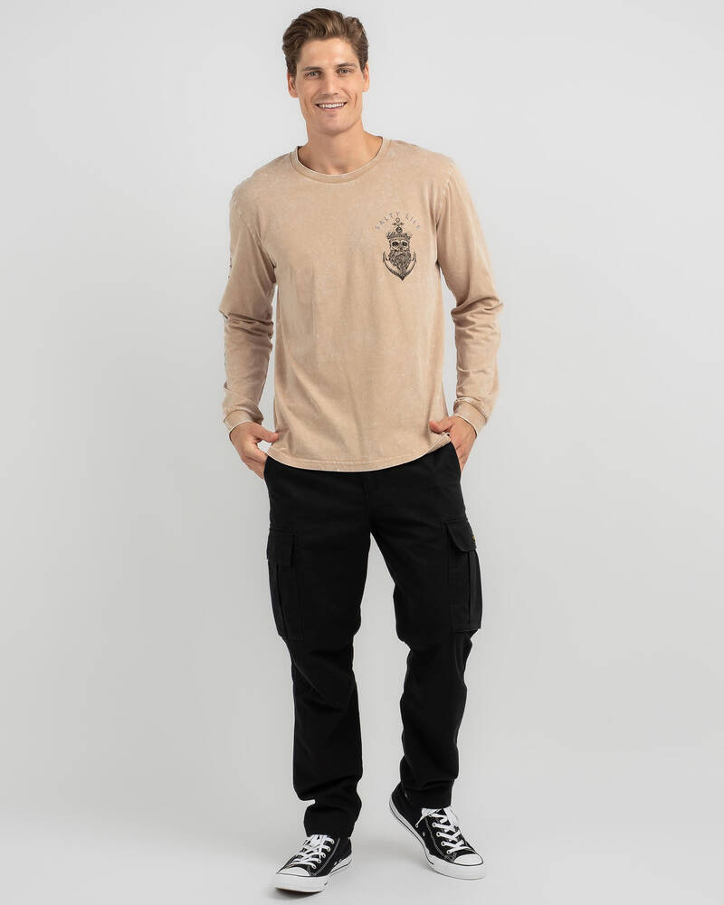 Salty Life Anchors Long Sleeve T-Shirt for Mens