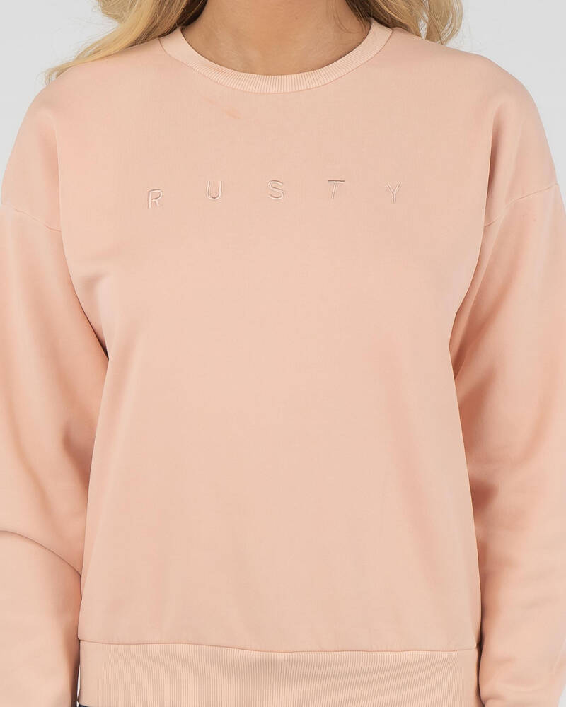 Rusty Essentials Boyfriend Crewneck Sweatshirt for Womens
