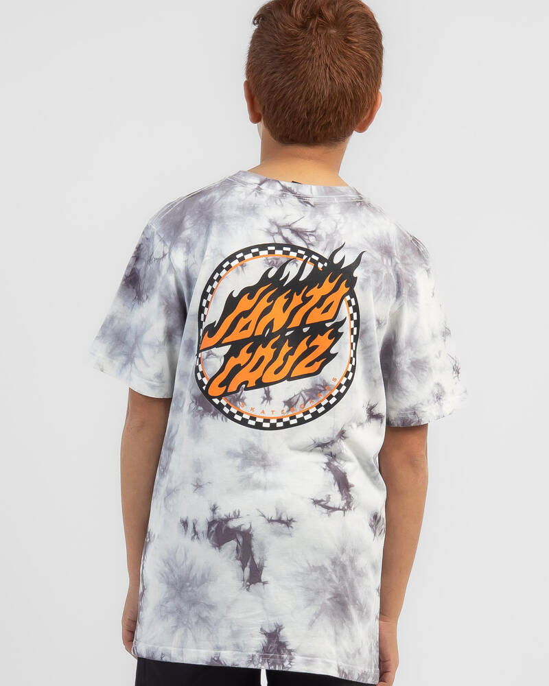 Santa Cruz Boys' Checked Out Flamed Dot T-Shirt for Mens