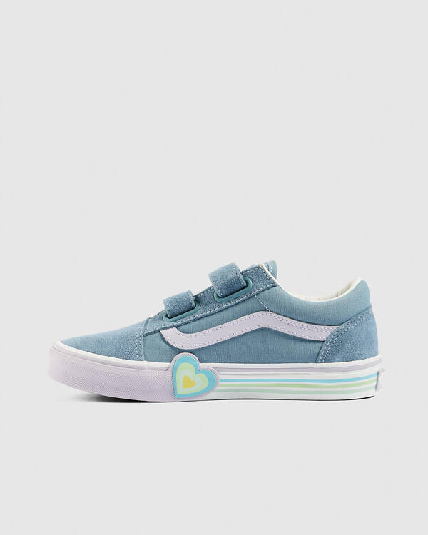 Vans Girls' Old Skool V Heart Shoes for Womens