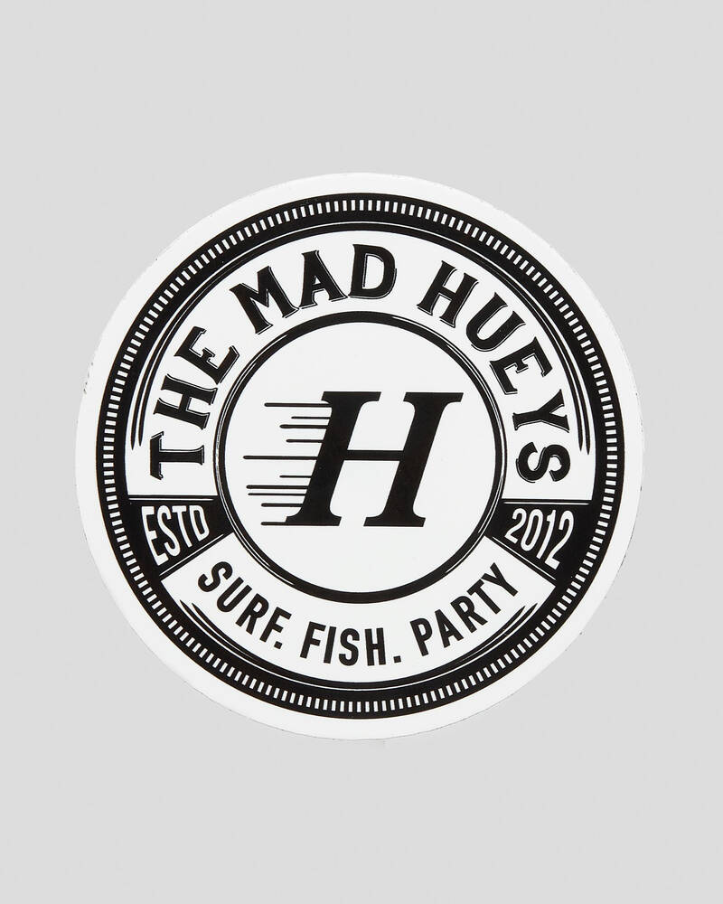 The Mad Hueys Surf Fish Party Sticker for Mens