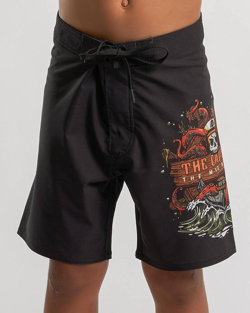 The Mad Hueys Boys' The Kraken Captain Board Shorts for Mens