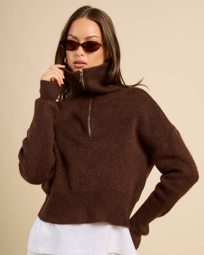 Mooloola Tonic Half Zip Knit Jumper for Womens