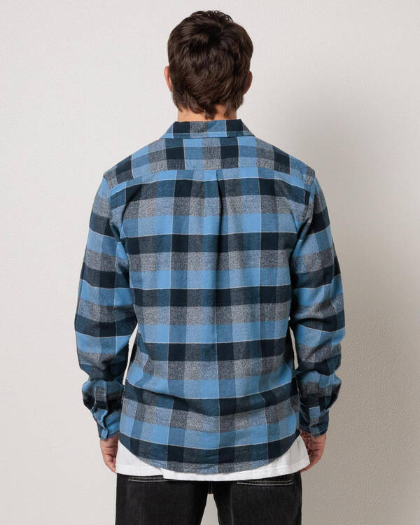 Quiksilver Motherfly Plaid Long Sleeve Shirt for Mens