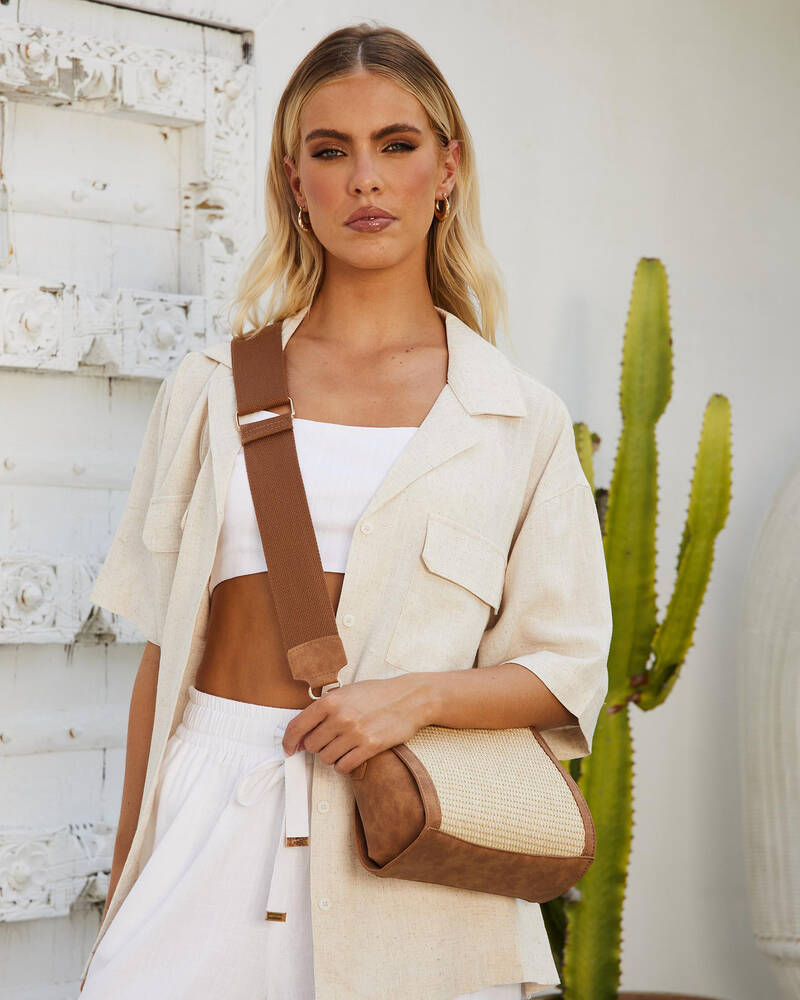 Mooloola Piera Straw Crossbody Bag for Womens