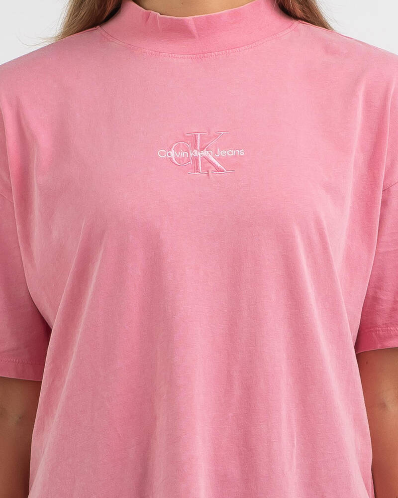 Calvin Klein Monogram Washed Boyfriend T-Shirt for Womens