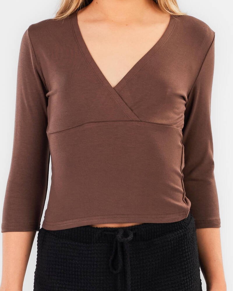 Ava And Ever Girls' Rach 3/4 Sleeve Top for Womens