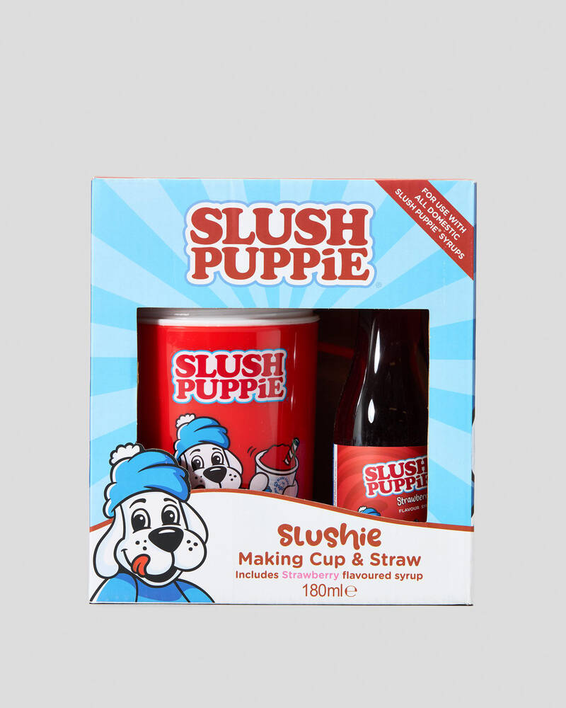 Slush Puppie Making Cup & Strawberry Syrup Set for Unisex
