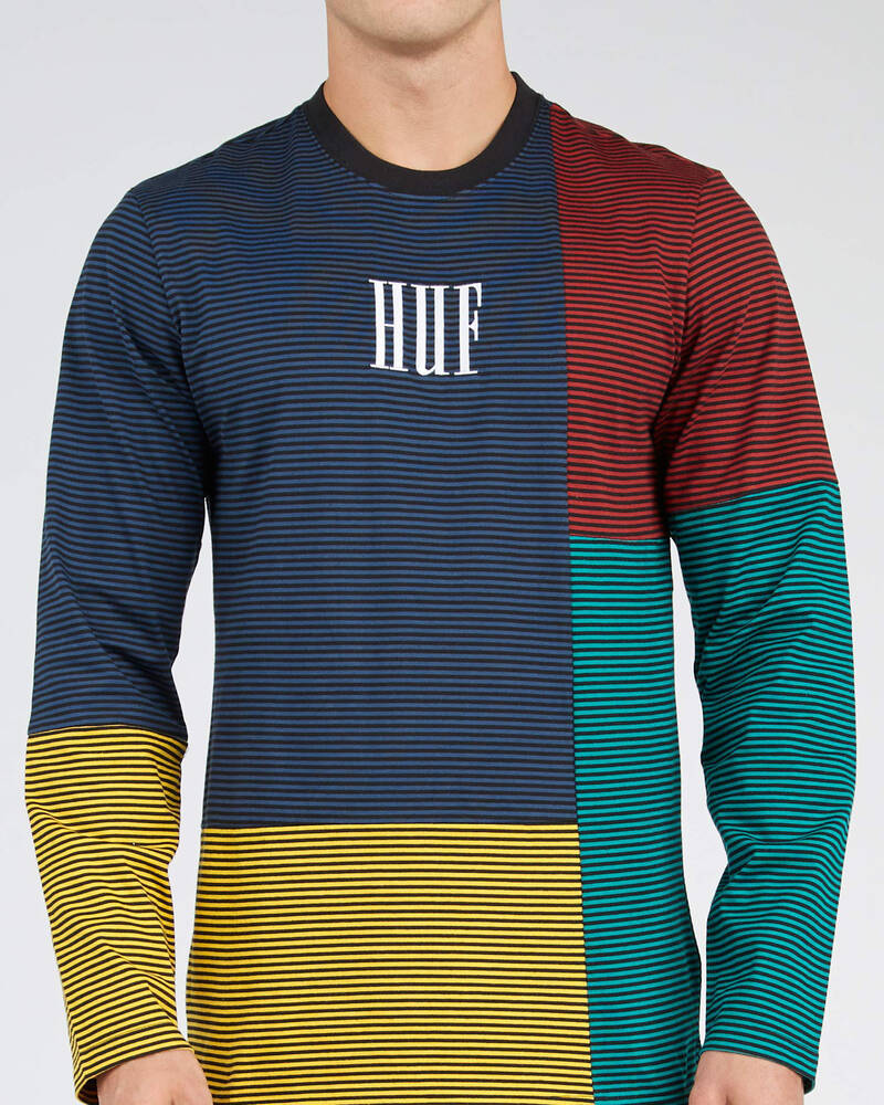 Huf Vilmos Stripe Crew Sweatshirt for Mens