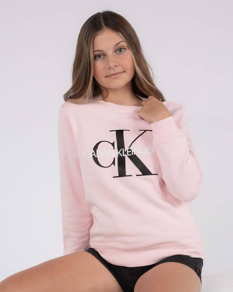 Calvin Klein Girls' Monogram Logo Sweatshirt for Womens