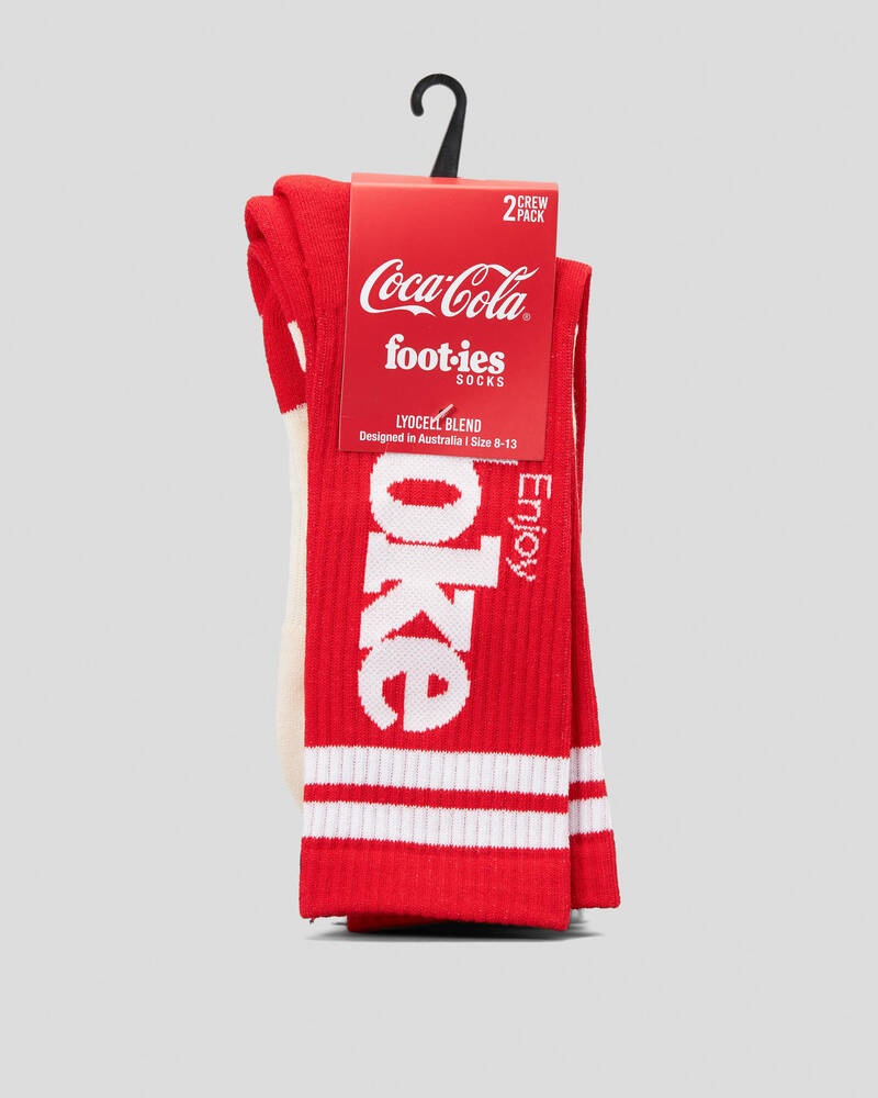 FOOT-IES Coke Logo Sneaker Sock 2 Pack for Mens