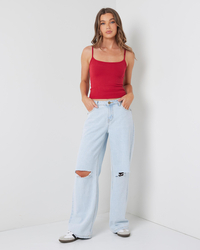 Mooloola Basic Fine Rib Cami Top for Womens image number null