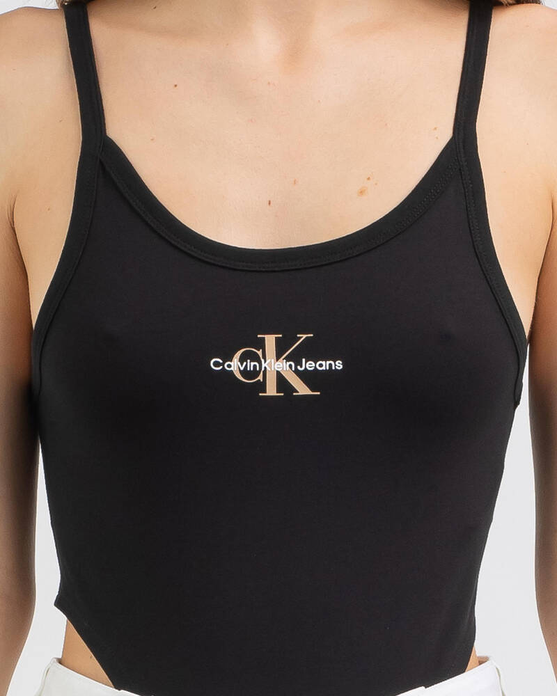 Calvin Klein Seasonal Monogram High Cut Bodysuit for Womens