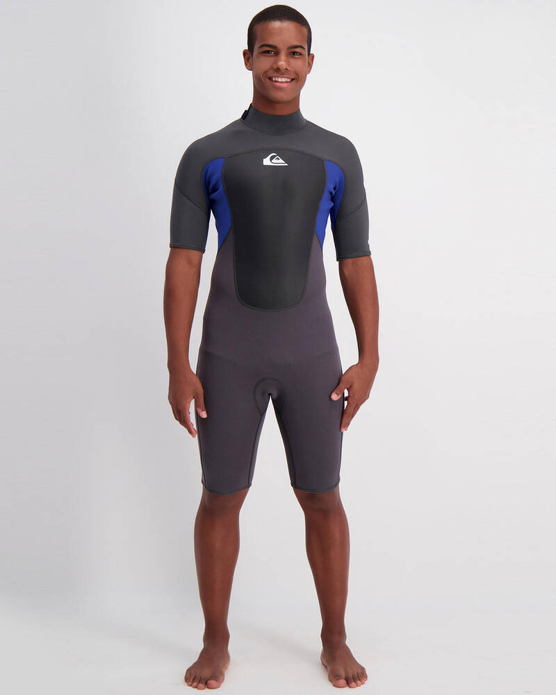 Quiksilver Prologue Short Springsuit In Jet Black/nite Blue FREE