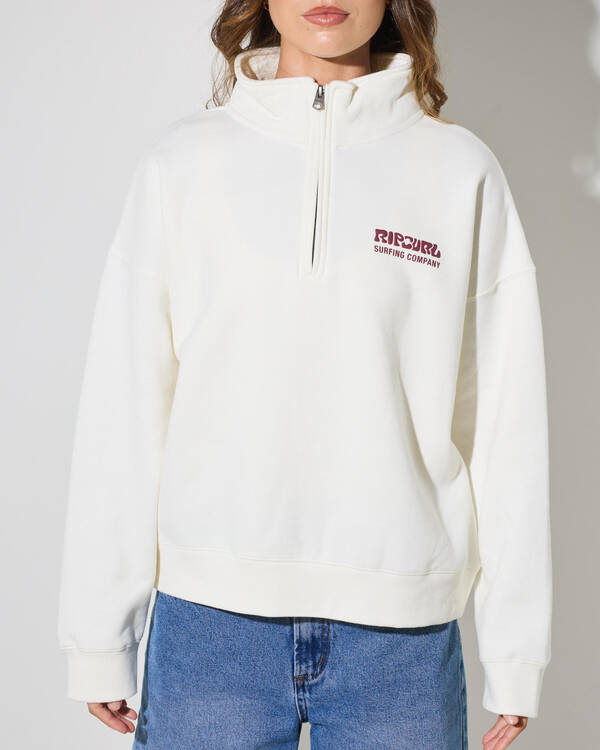 Rip Curl Surf Puff 1/4 Zip Sweatshirt for Womens