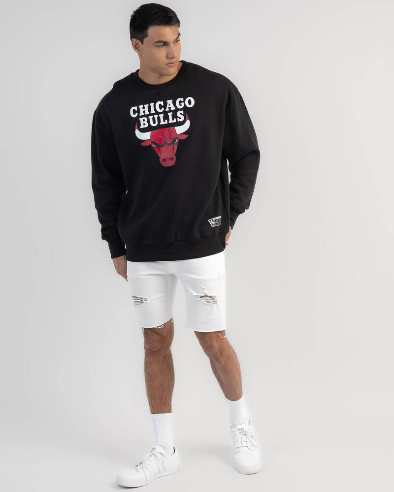 Majestic Chicago Bulls Logo Crew Sweatshirt for Mens