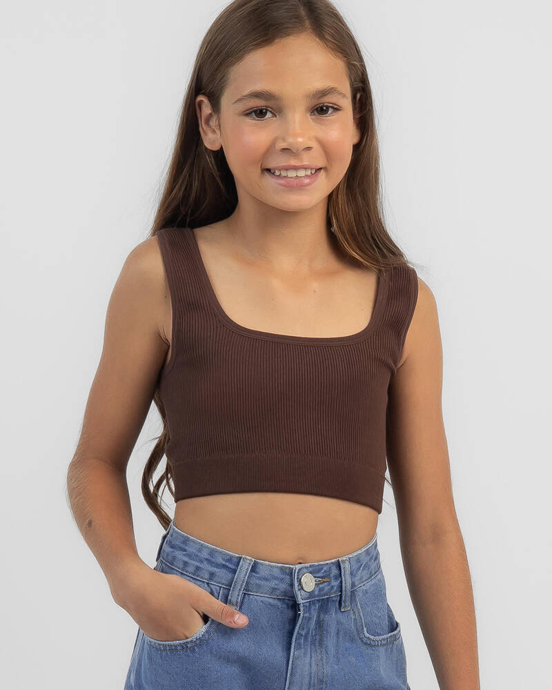 Mooloola Girls' Basic Seamfree Crop Top for Womens