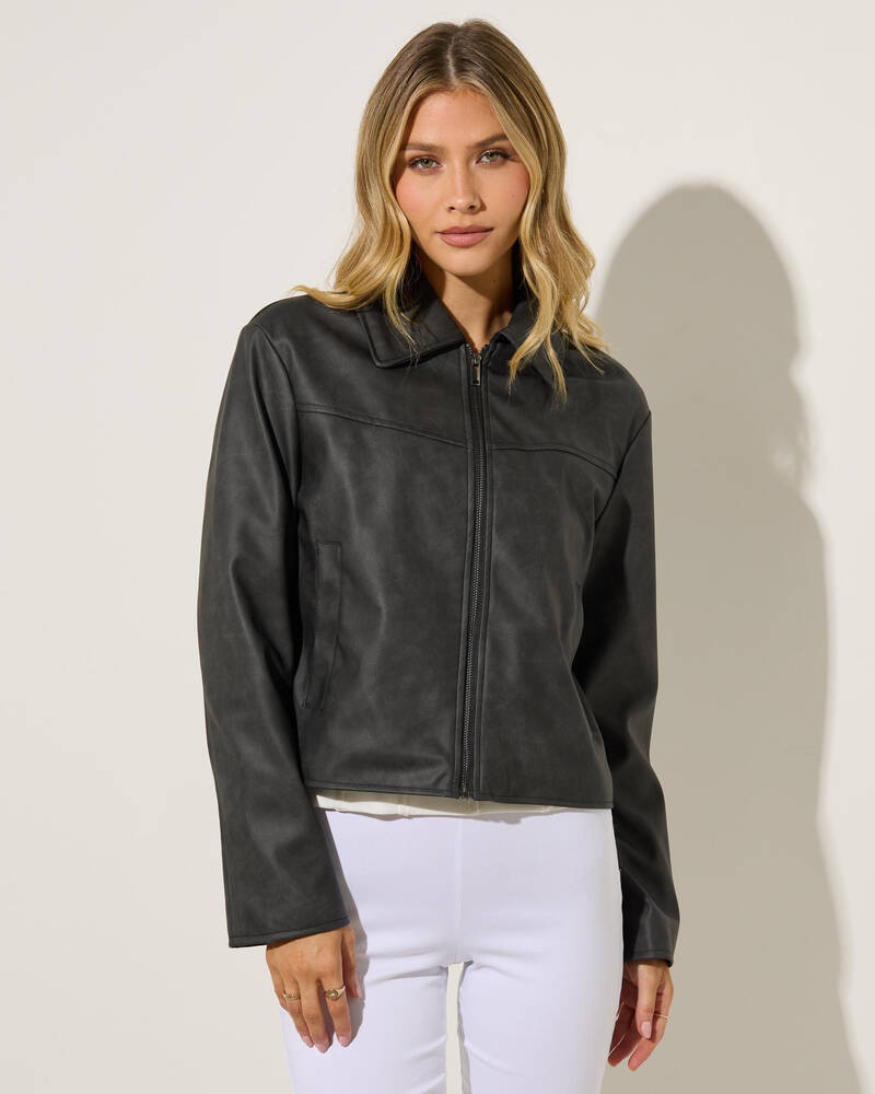 Ava And Ever Jinx Faux Leather Jacket for Womens