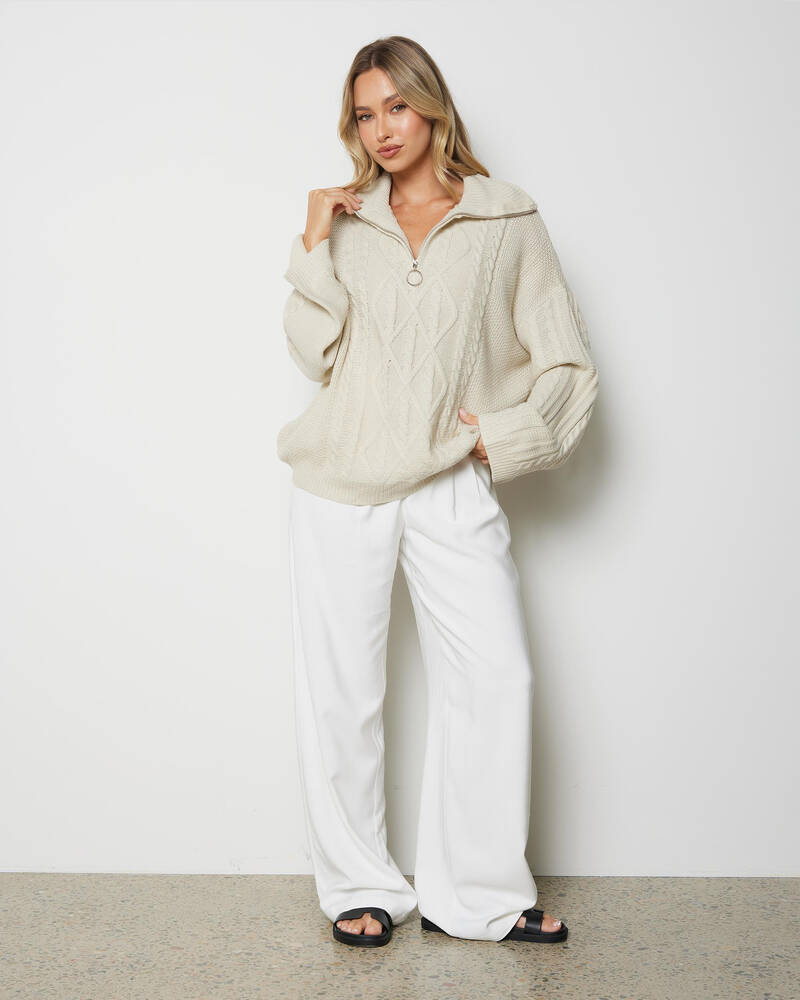 Pink Diamond Aaliyah Half Zip Jumper for Womens