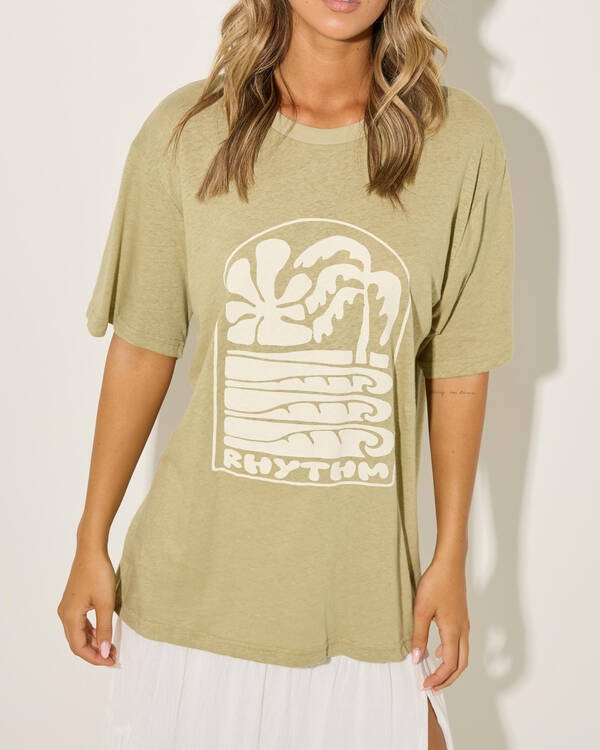 Rhythm Palm And Sun Oversized T-Shirt for Womens