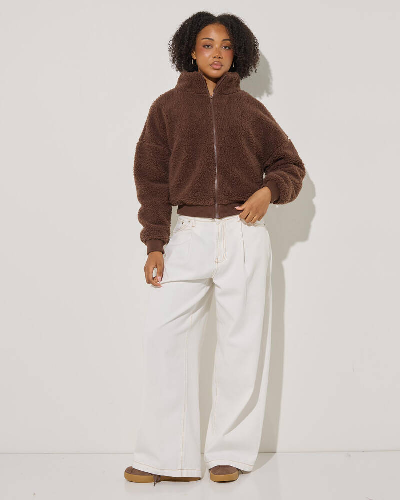 Ava And Ever Mortiz Teddy Bomber Jacket for Womens