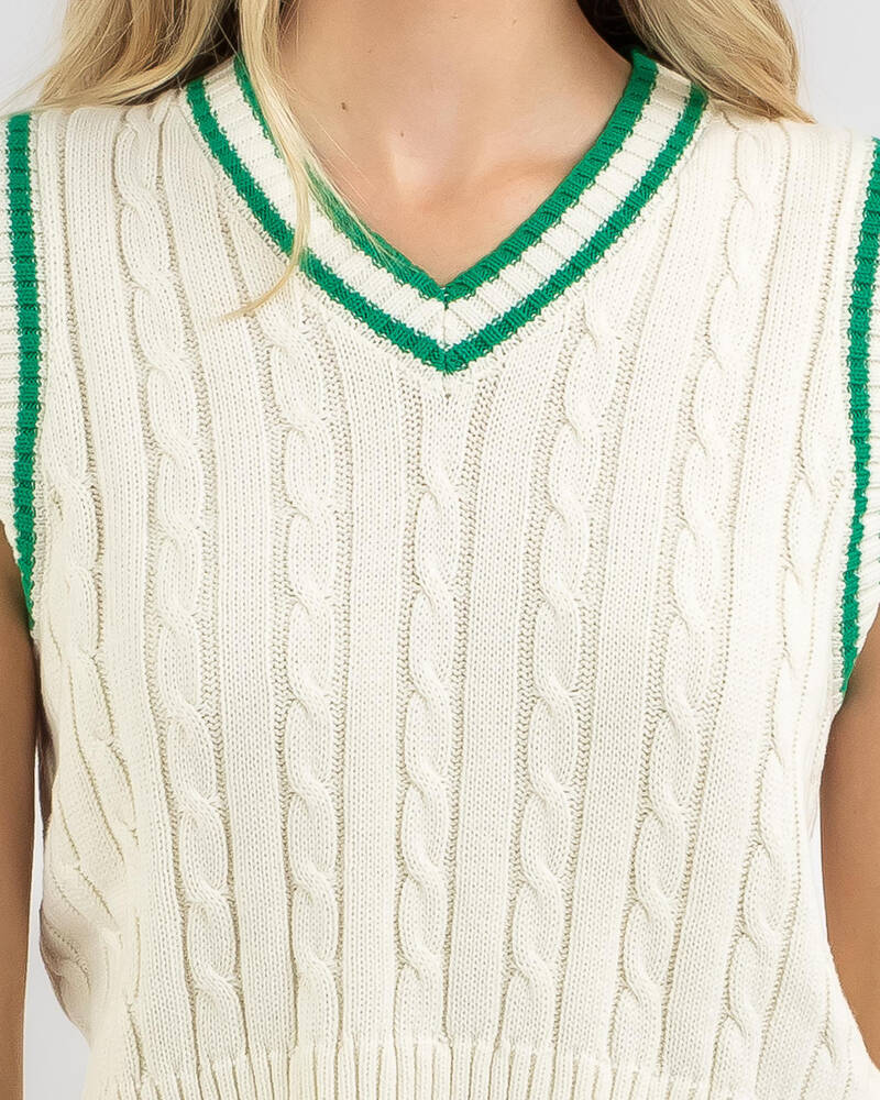 Ava And Ever Science Club Cable Knit Vest for Womens