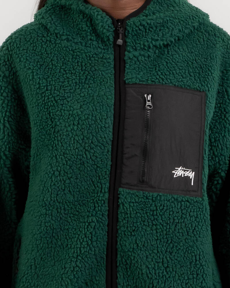 Stussy Stock Sherpa Hooded Jacket for Womens