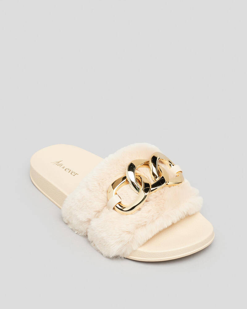 Ava And Ever Paris Chain Slide Sandals for Womens