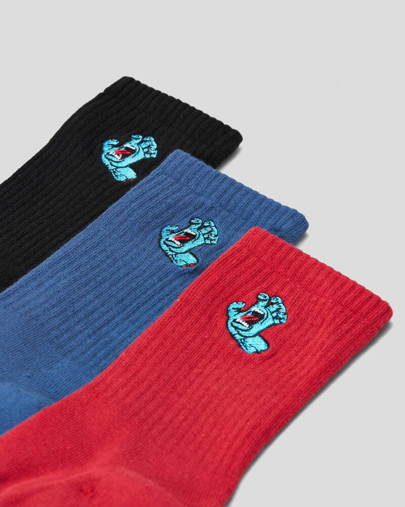 Santa Cruz Screaming Hand Socks 3 Pack for Mens