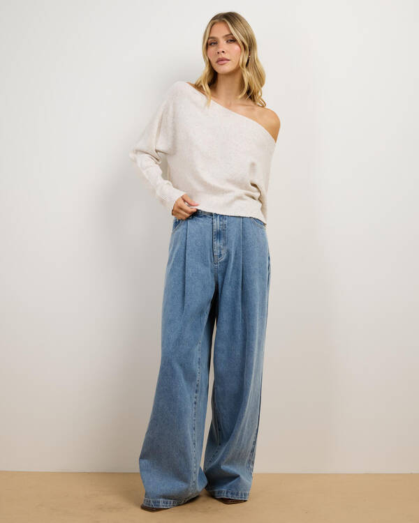 Ava And Ever Anni Off Shoulder Knit Jumper for Womens
